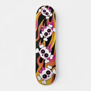 Skateboard Cute Crânes flamboyants