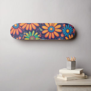 Skateboard Cute Daisy Flower Botanique motif école girly