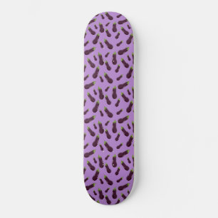 Skateboard Cute Eggplant motif Throw Pillow iPad Pro