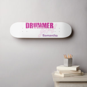 Skateboard Cute Fille Batteur Prénom Grunge Violet Texte