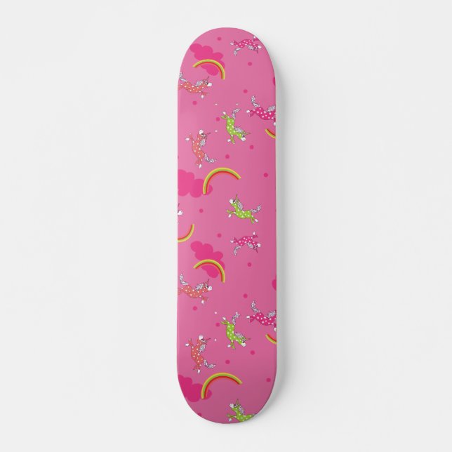 Skateboard Cute Fun Unicorns rainbow pink cartoon pattern (Devant)