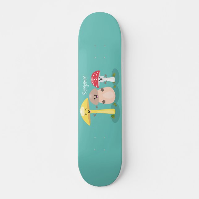 Skateboard Cute kawaii mushroom fungi toadstool (Devant)