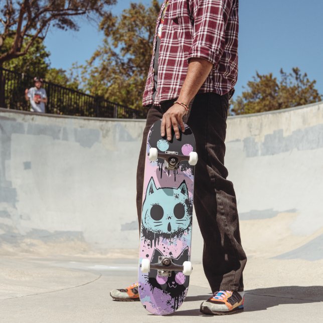 Skateboard Cute Kawaii Pastel Goth Chat Déplaisant (Extérieur 2)