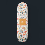 Skateboard Cute Orange Blue Spring Rainbow Clouds Motif<br><div class="desc">If you need any further customization please feel free to message me on yellowfebstudio@gmail.com</div>