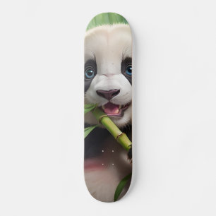 Skateboard Cute Panda Mange Du Bambou