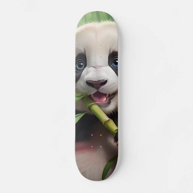 Skateboard Cute Panda Mange Du Bambou (Recto)