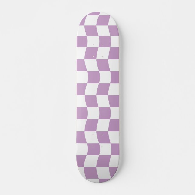 Skateboard Cute Pastel violet blanc Verre Motif de tableau de (Devant)
