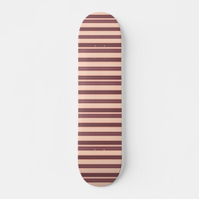 Skateboard Cute pink brown stripes (Devant)