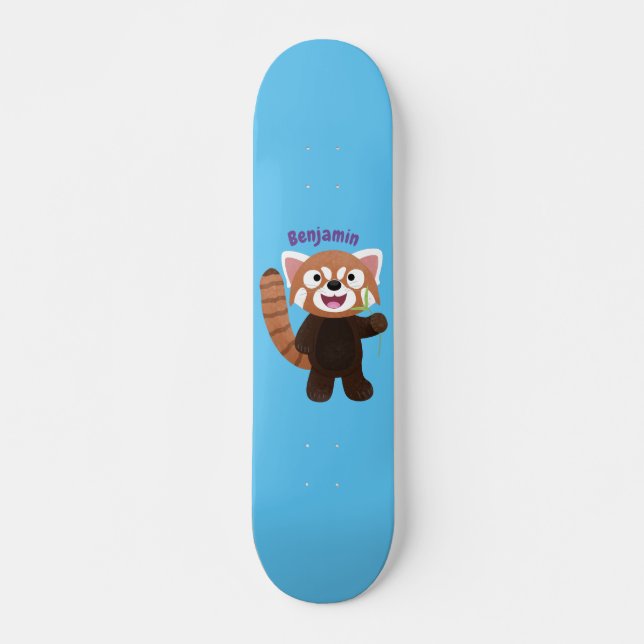 Skateboard Cute red panda cartoon illustration (Devant)