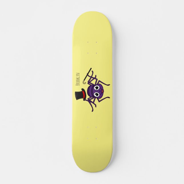 Skateboard Cute Spider dans le top a un dessin animé (Devant)