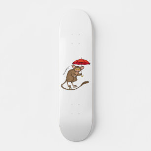 Skateboard Cute Tarsier avec dessin animé parapluie