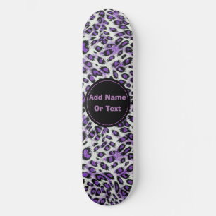 Skateboard Cute violet Poster de animal léopard Personnalisé