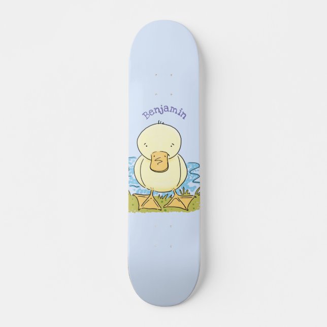 Skateboard Cute yellow baby duckling cartoon illustration (Devant)