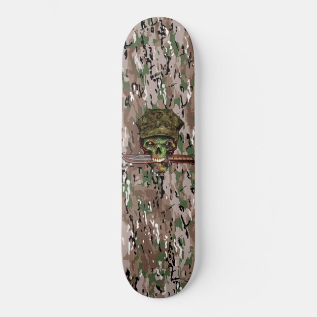 Skateboard Dague de zombie camouflage marine  (Recto)