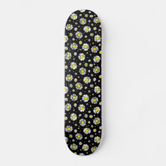 Skateboard Daisées - Patinage Floral Noir