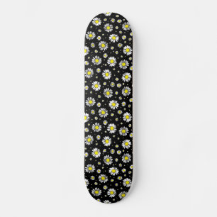 Skateboard Daisis - Patinage floral noir