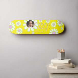 Skateboard Daisy Simple Photo Jaune