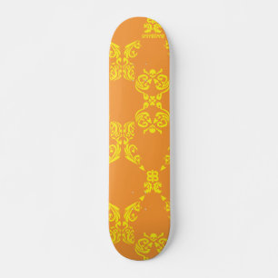 Skateboard Damassé jaune-orange