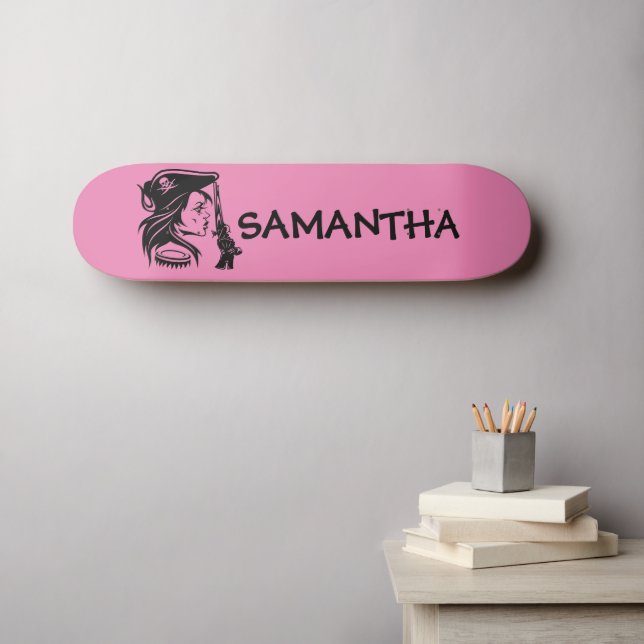 Skateboard Dame pirate personnalisée (Art mural (Horz))