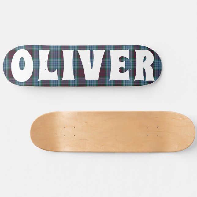 Skateboard damier bleu écossais (Horz)