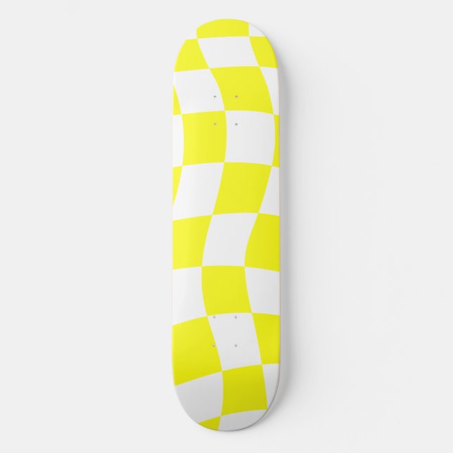 Skateboard Damier jaune (Recto)