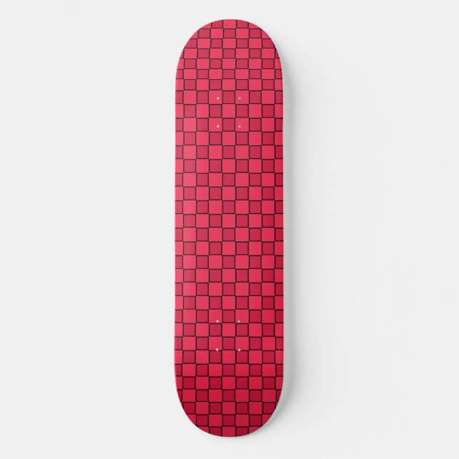 Skateboard Damier Rouge Noir (Recto)