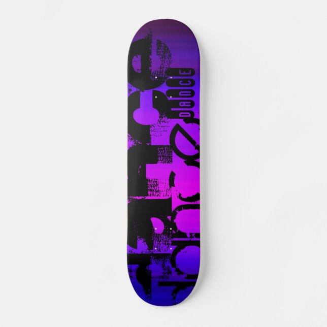 Skateboard Danse ; Violet Bleu vif et Magenta (Recto)