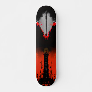Skateboard Dark Anime Fantasy Crow and Demon Art