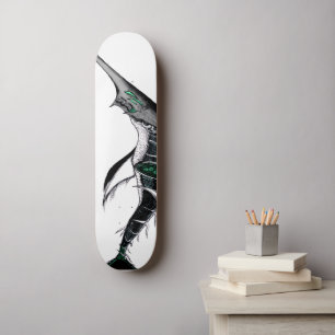 Skateboard Dark Anime Fantasy Crow and Demon Art