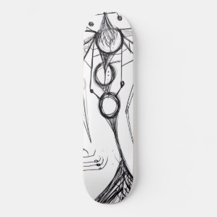 Skateboard Dark Anime Fantasy Crow and Demon Art