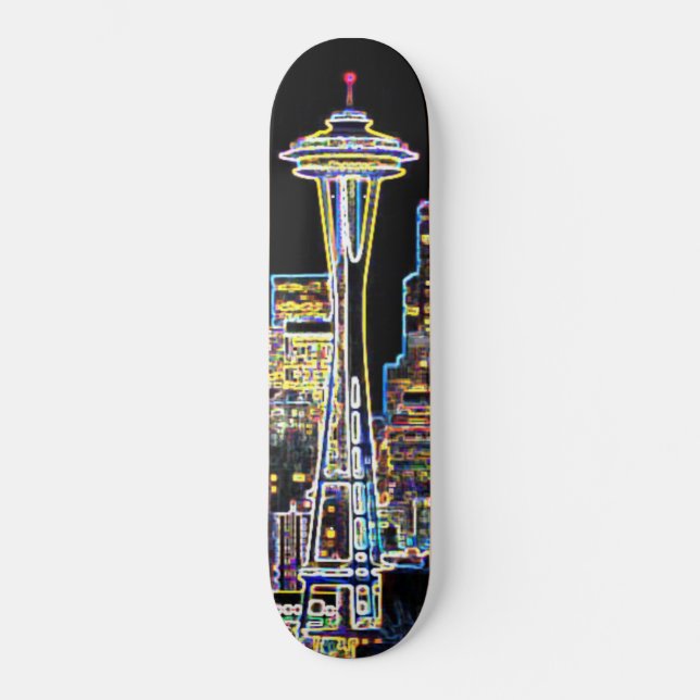Skateboard Dark be the Night - Luminous Seattle Skyline (Recto)