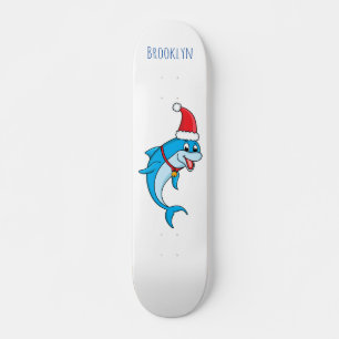 Skateboard Dauphin mignon avec dessin animé du chapeau du Pèr