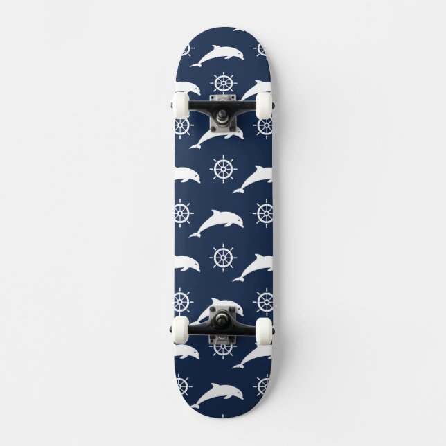 Skateboard Dauphins sur le motif de défilé (Recto)