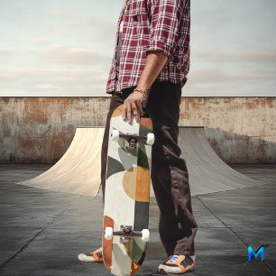 Skateboard de Boho géométrique - Feuille minimalis