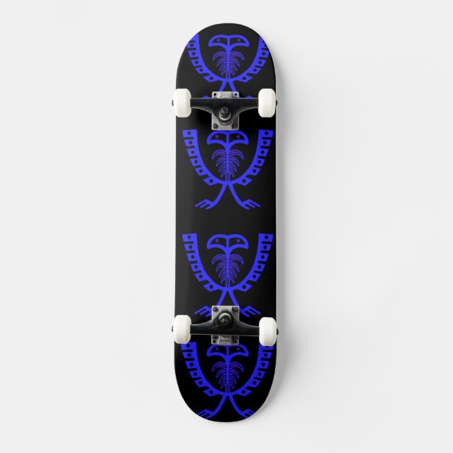 Skateboard de l'aigle bleu en tête (Recto)