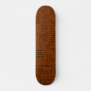 Skateboard De nombreux dangers - Orange sur Noir