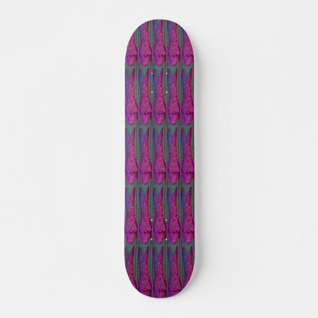 skateboard de poisson violet (Devant)