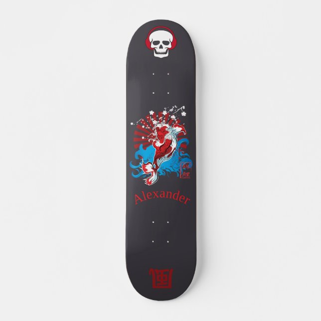 Skateboard de style japonais avec anagram 風 person (Devant)