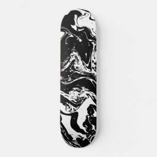 Skateboard de style noir et Marbre blanc