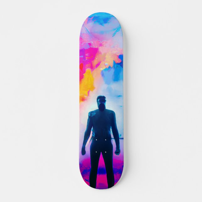 Skateboard Debout dans les couleurs (Devant)