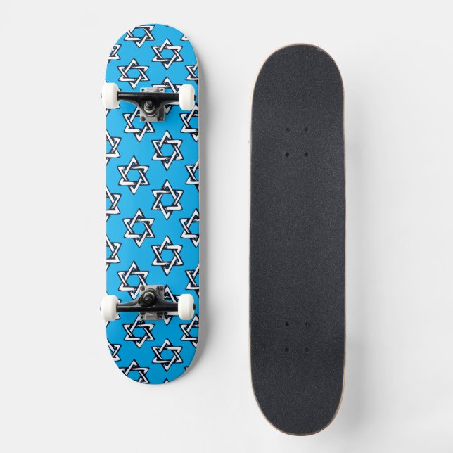 Skateboard Deck Judaica - Cadeaux - Etoiles juives (Recto)