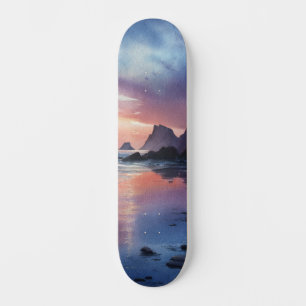 Skateboard Deck Paysage de Rêve du Coucher de Soleil sur la C
