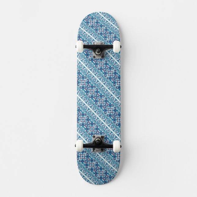 Skateboard Décor bleu mignon motif (Recto)