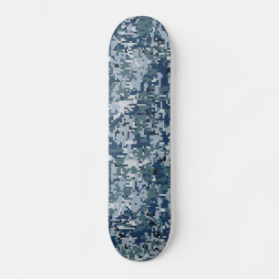 Skateboard Décor de camouflage numérique bleu marine