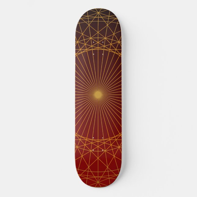 Skateboard Décor de luxe doré rouge (Recto)