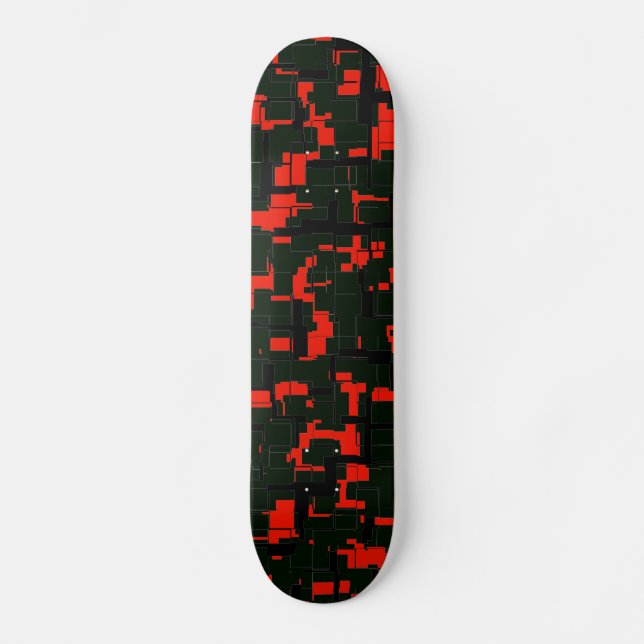 Skateboard Deep Army Green Red Black Abstrait (Recto)