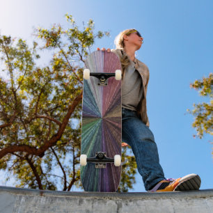 Skateboard Dégradé circulaire Terre arc-en-ciel
