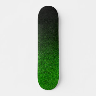 Skateboard Dégradé de Parties scintillant noire et verte tomb