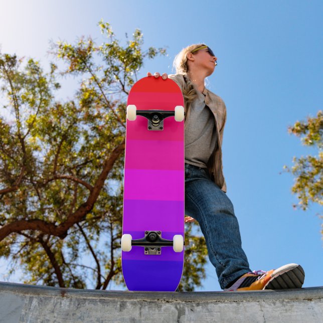 Skateboard Dégradé ombré coloré amusant  (Extérieur 1)