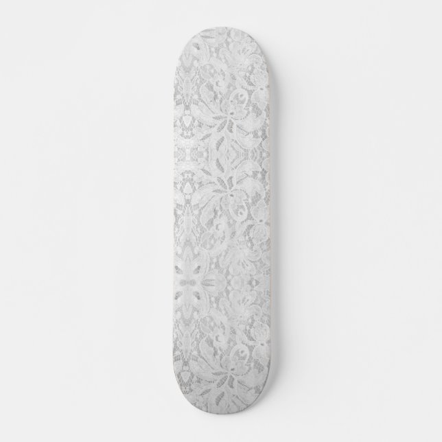 Skateboard Dentelle blanche tombante (Devant)